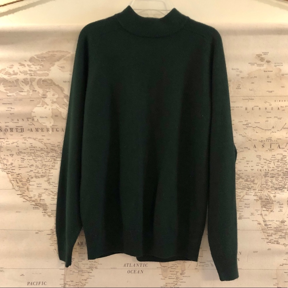 Casual Corner Hunter Green Mock Neck Sweater